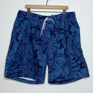 St. John’s Bay Blue Floral Tropical Swim Trunks - Men’s Size XXL